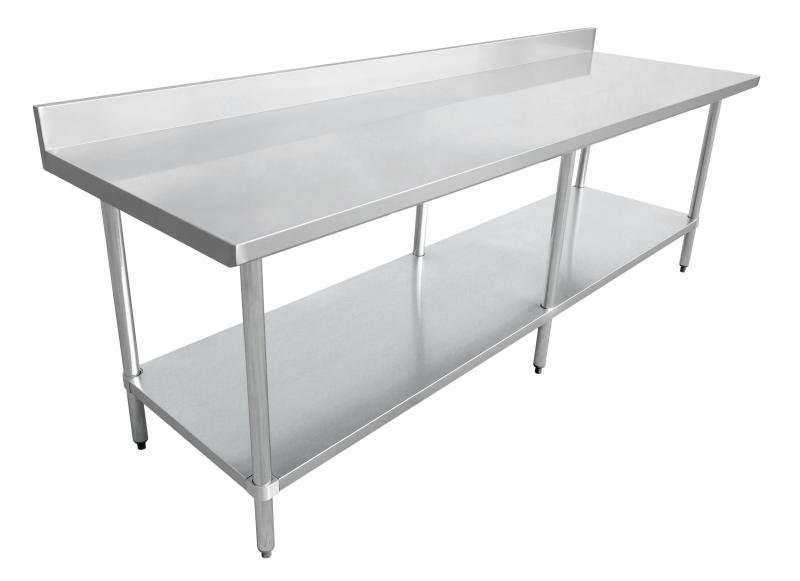 30″ x 84″ Stainless Steel Work Table with 4″ Backsplash 22091