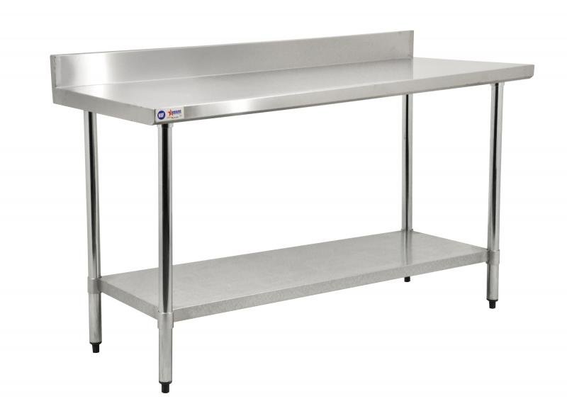 24″ x 24″ Stainless Steel Work Table with 4″ Backsplash 22078