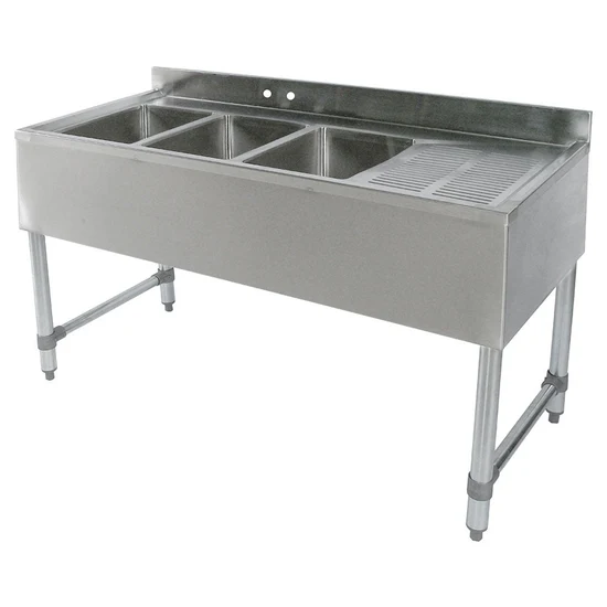 24″ x 18″ x 10″ Corner Drain Single Compartment Bar Sink With Right Drain Board S1B-1R-V