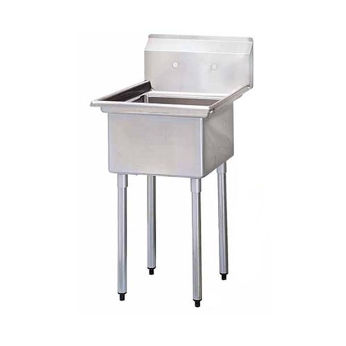 18″ x 21″ x 14″ Corner Drain One Compartment Sink With No Drain Board SI821-1N-V