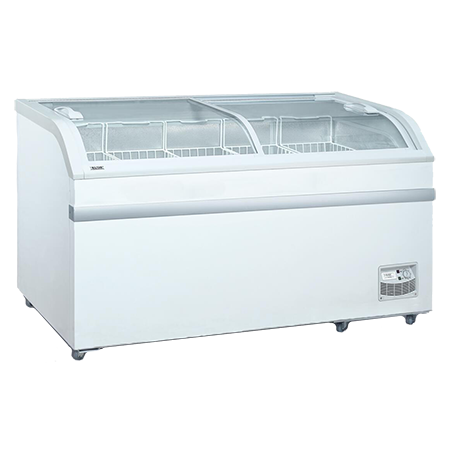 58″ Curved Glass Top Novelty Ice Cream Freezer FCCG-58-V