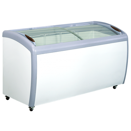 60″ Curved Glass Top Novelty Ice Cream Freezer FCCG-60-V