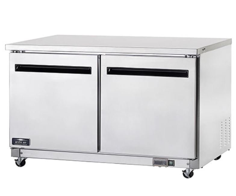 Clearance 60" Arctic Air 2 Door Solid SS Undercounter Freezer AUC60F