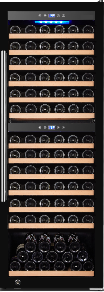 Vinovero 25-inch Dual Zone Wine Cooler with 126 Bottle Capacity and Black Full Glass Door 48525