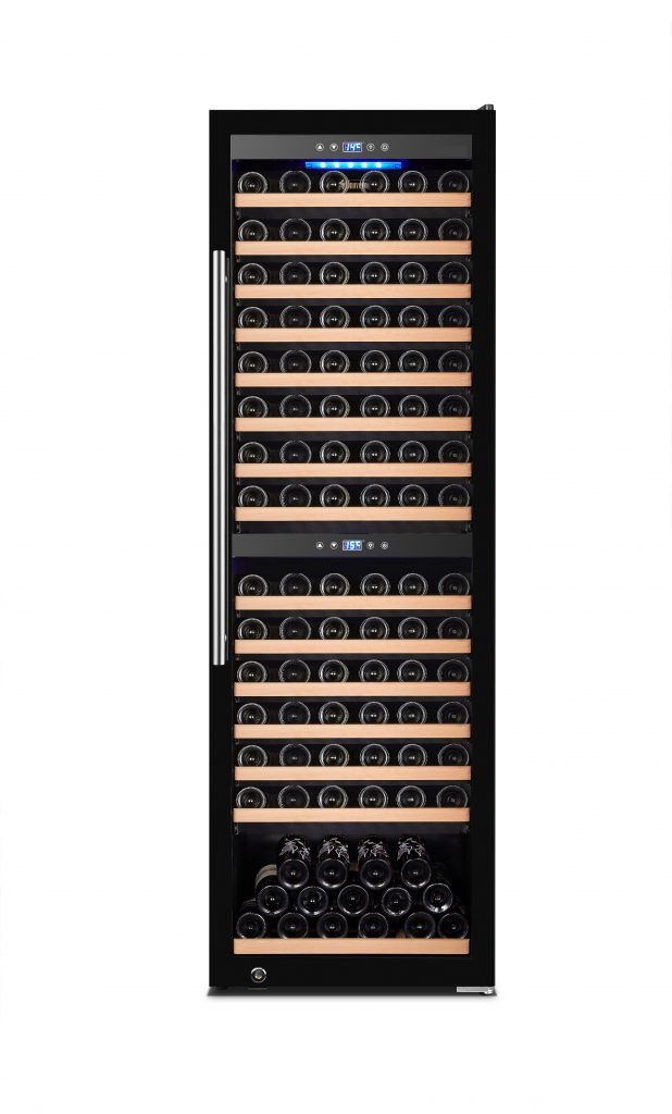 Vinovero 27-inch Dual Zone Wine Cooler with 181 Bottle Capacity and Black Full Glass Door 48258