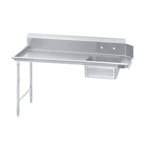 84" Stainless Steel Left or Right Soil Dish Table with Sink & Back Splash SIST84