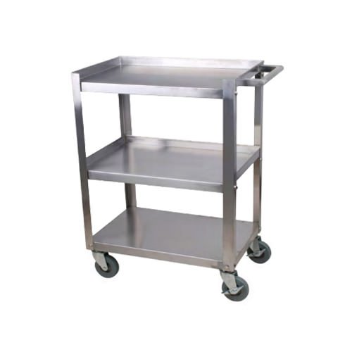 16″ x 24″ Stainless Steel 3 Shelf Utility Rolling Cart CBC1624KD-15