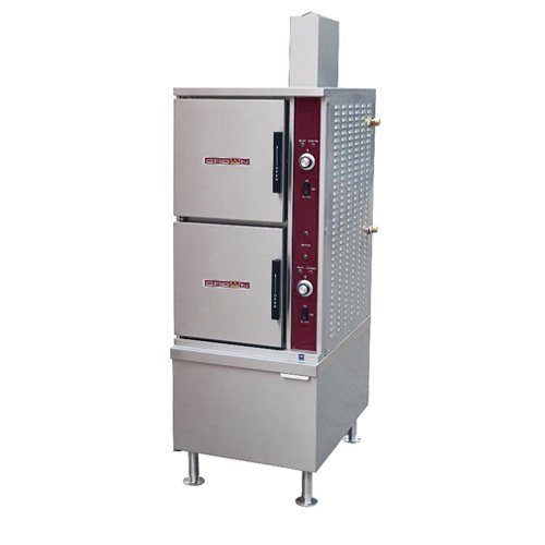 Natural Gas 10 Pan Convection Steamer on Cabinet Base SX-10G3