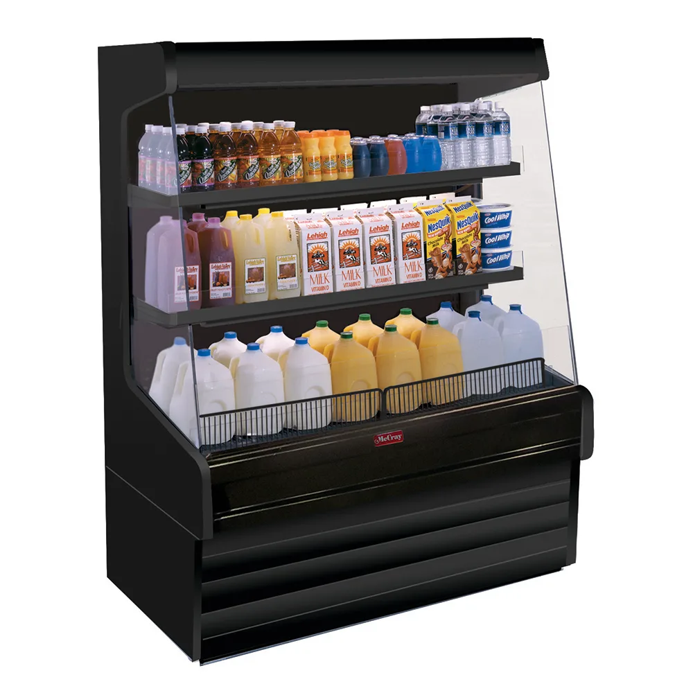 51'' W Howard McCray Vertical Dairy Open Merchandiser in Black, Self-Contained, 2 Shelves, w/ LED Lighting SC-OD30E-4L-B-LED