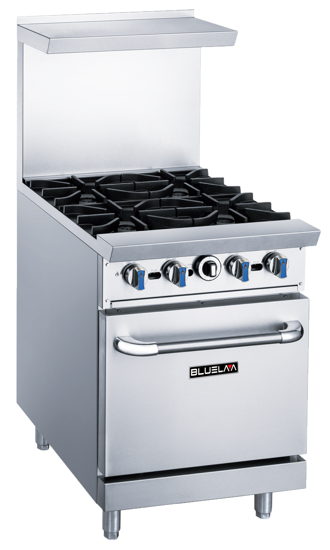 Clearance Blue Lava 24" Wide Gas 4 Burner Range Oven NG/LP Gas BLR24-4B-CL