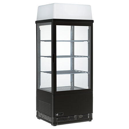 17" Refrigerated Display Case Black Square Style CGSM-1742-B-L