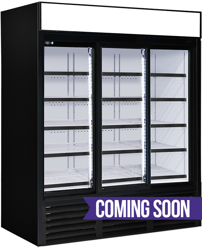 Clearance QBD 3 Sliding Door Refrigerator Display Merchandiser CD69-HC-CL2