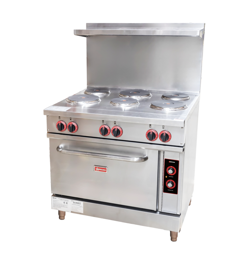 Electric 36” Commercial Range with 6 Burners and Standard Oven 208 Volt, 18kW, 3 Phase Power 49103
