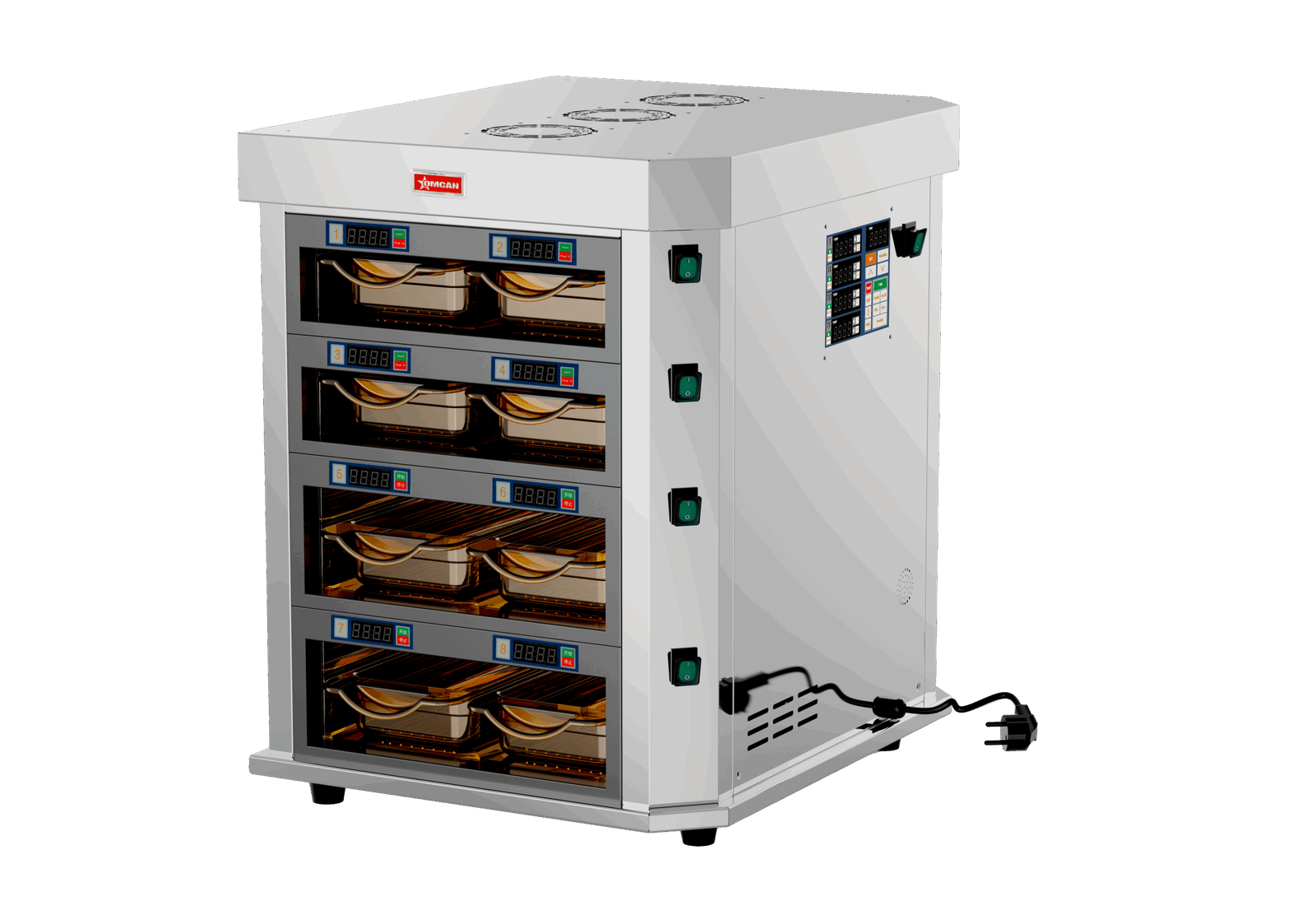 Warmer 21” Vertical 4 Channel & 2 Wide Countertop 3400W (4.5 HP), 220V/60Hz/1Ph