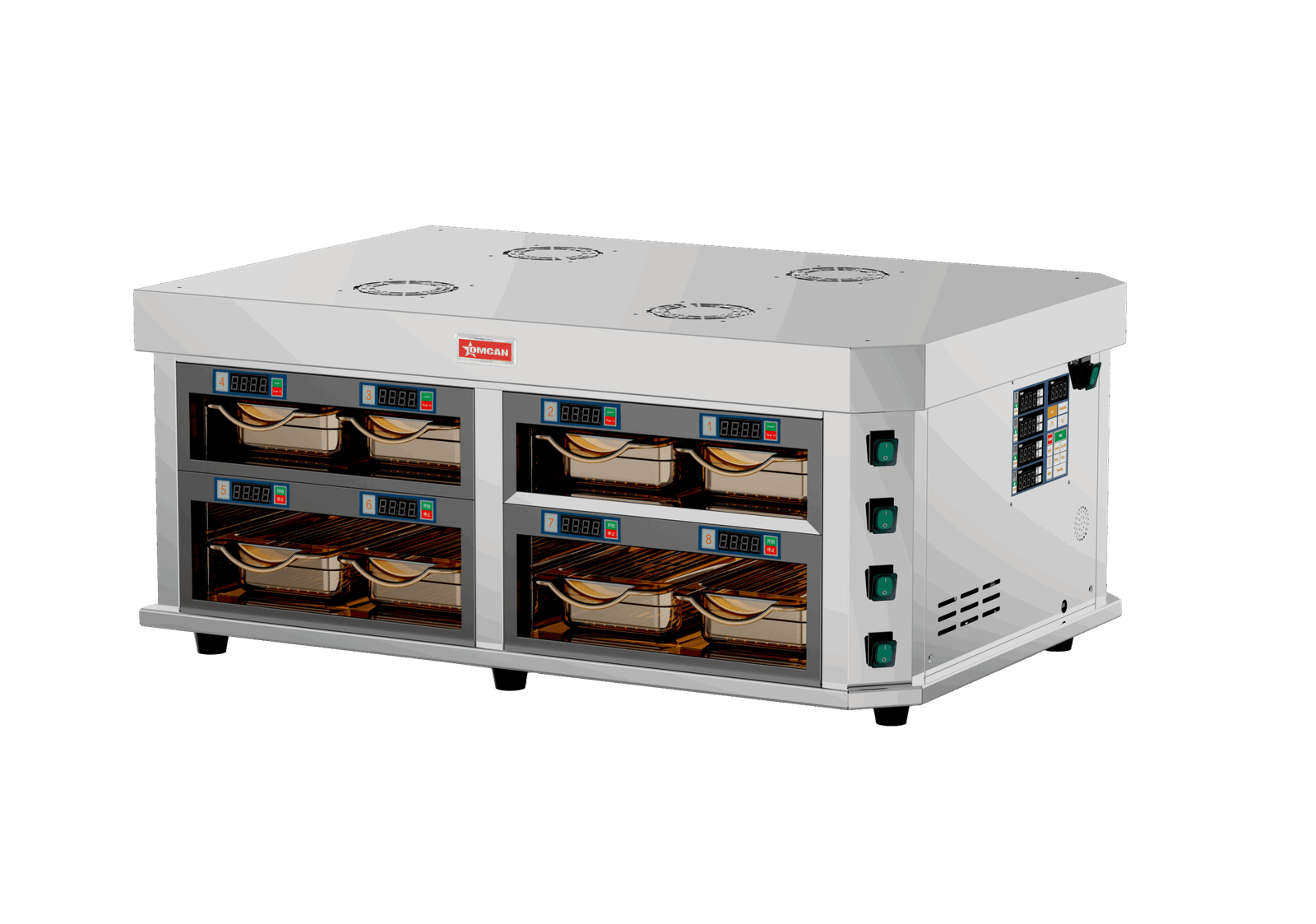 Warmer 37” Horizontal 4 Channel & 2 Wide Countertop 3400W (4.5 HP), 220V/60Hz/1Ph
