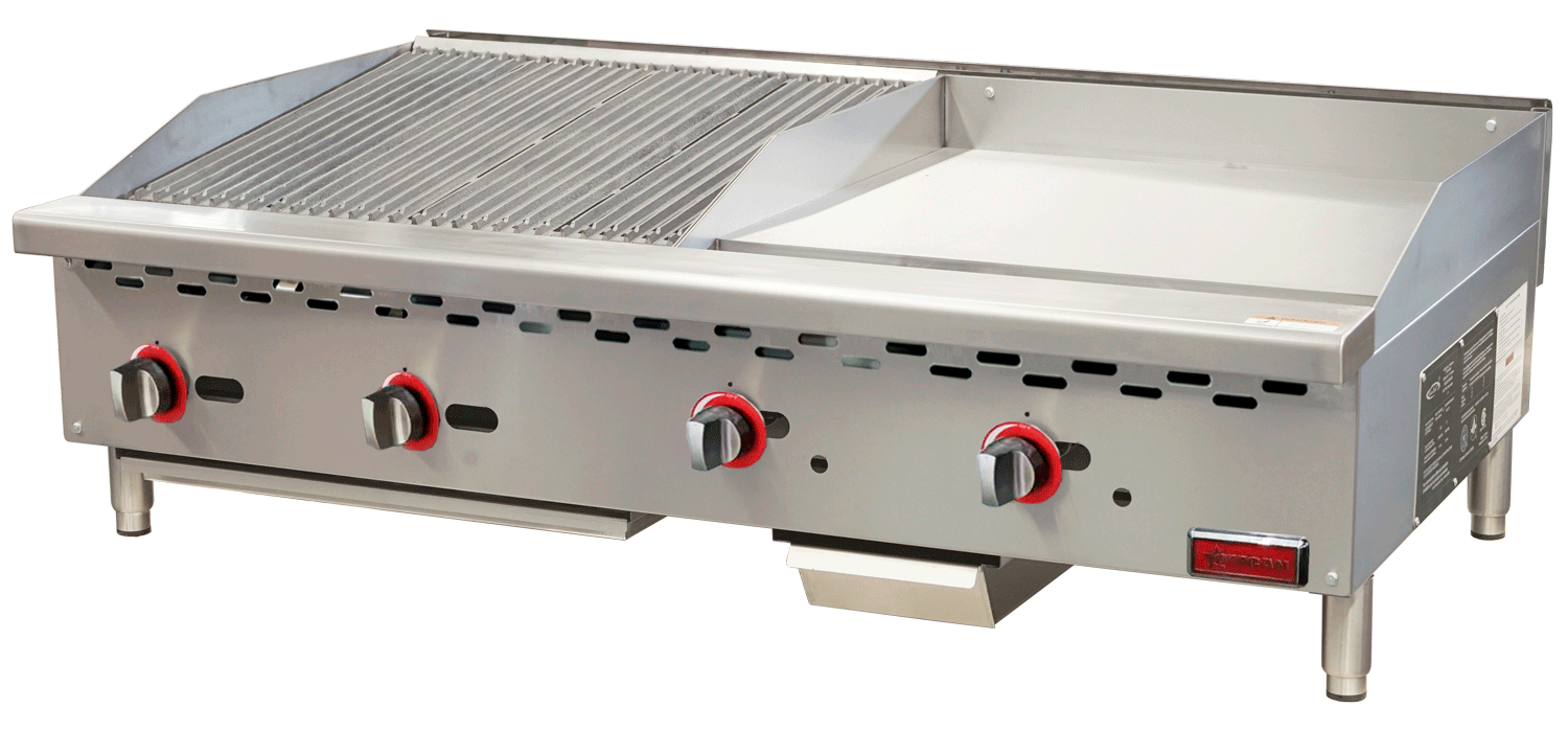 48″ Countertop Gas Combination Charbroiler and Griddle Combo- 130,000 BTU 48297