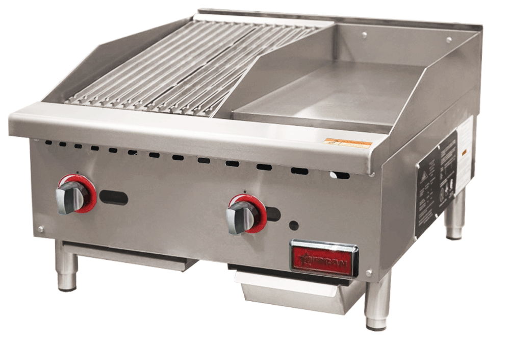 24″ Countertop Gas Combination Charbroiler and Griddle Combo- 65,000 BTU 48295