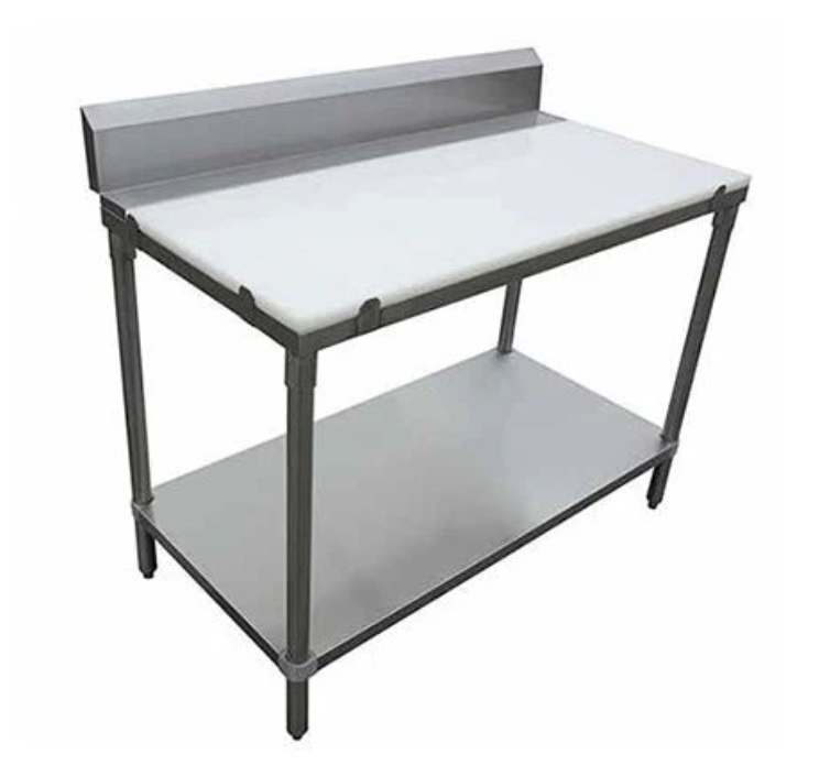 *Poly Top Work Table 30"X48"X36" With 6" Back Splash PWTS-3048BK