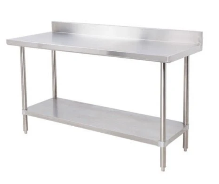 30" X 60"18 Gauge Stainless Steel Work Table With 4" Back Splash WTS-3060-BK