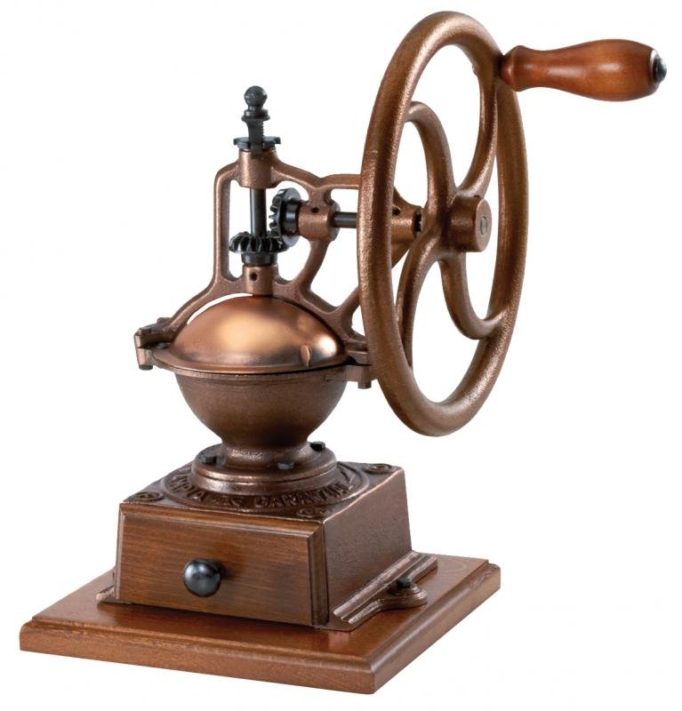 Brown Cast Iron and Beech Wood Manual Traditional Coffee Grinder 43680
