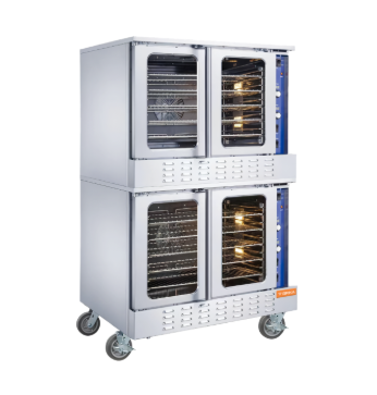 108,000 BTU Double Gas Convection Oven with 10 Trays NG or LP Gas Brika BCOS-2