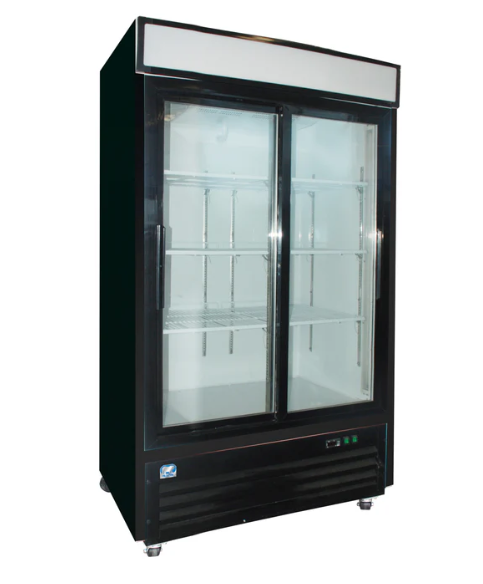 40" Upright Glass 2 Sliding Door Merchandiser Refrigerator Cold Zone (25) CuFt CZ-R40-G2S