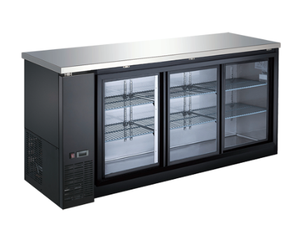 73" Sliding Glass 3 Door Back Bar Cooler CBBGDS3-72CC