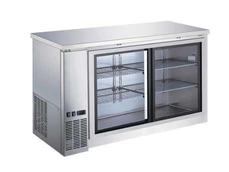 60" Sliding Glass 2 Door Stainless Steel Back Bar Cooler CBBSGDS2-60CC