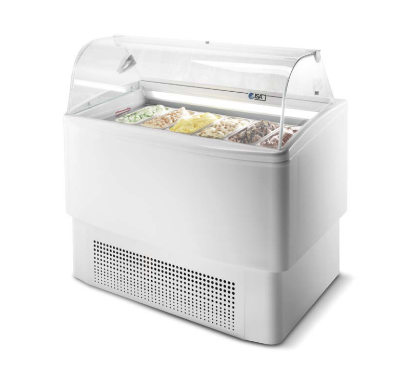 Gelato Display Case Dipping Cabinet Freezer with 7 Pans ISA Fiji 7