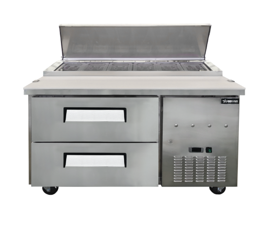 48” Refrigerated Pizza Prep Table with 2 Drawers, 12 cu.ft. (340 L) 48393