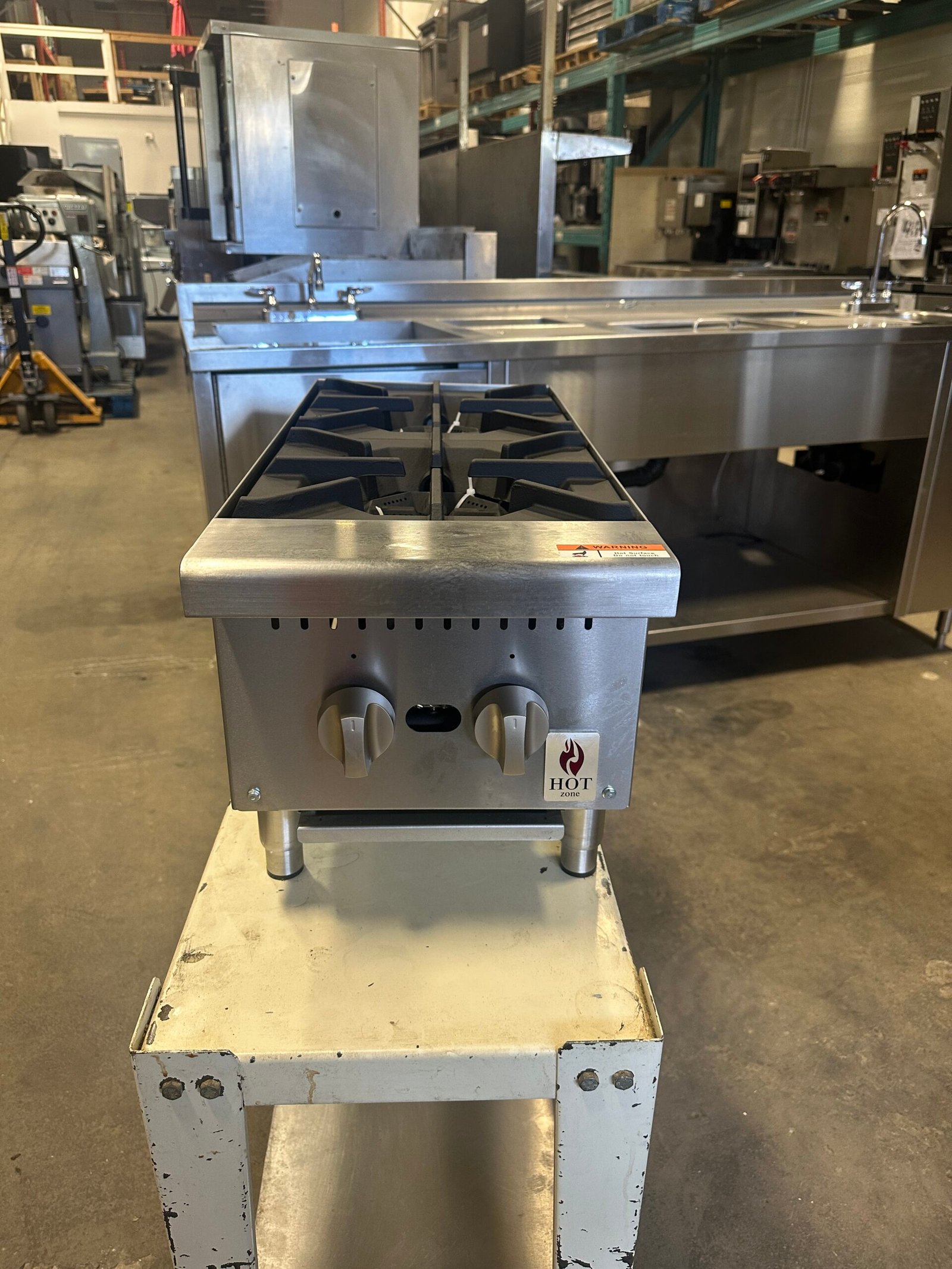 12" 2 Burner NG or LP Countertop Hot Plate, Hot Zone 50,000 BTU HZ-HP12-M