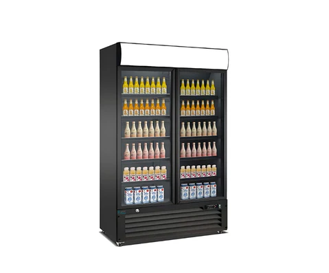 45" Upright Glass 2 Swing Door Merchandiser Refrigerator Lumin Cool LC-45R-G2S