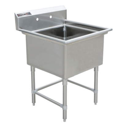 18" Corner Drain One Compartment Sink With No Drain Board SS1818-0