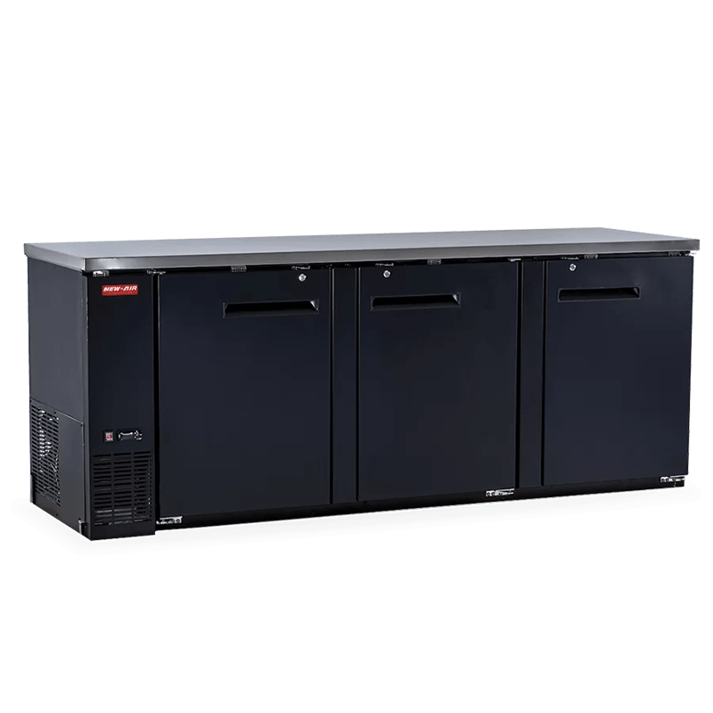 90" Triple Solid Door Back Bar Cooler New Air NBB-90-SB