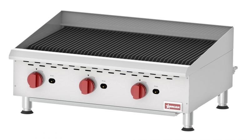 36" Countertop Gas Stainless Steel 3 Burner Broiler Cooktop Omcan 43728