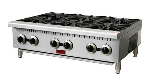 36" Hot Plate Stainless Steel Commercial Countertop 6 Burners 47381