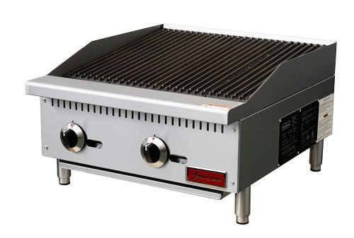 24" Countertop Radiant Gas Stainless Steel 2 Burner Broiler Cooktop 47377