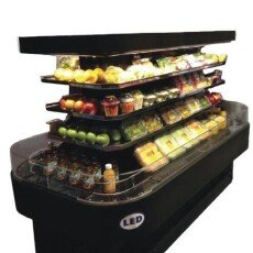 84" W x 60" H x 42" D Howard McCray Open Island Merchandiser