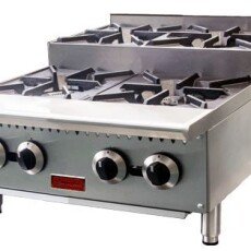 24" Hot Plate Step Up 4 Burners Stainless Steel Commercial Countertop 47383