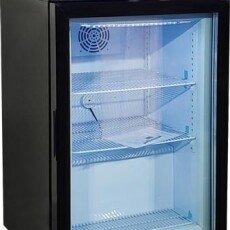 Omcan Countertop Black Display Freezer with Header Panel 23" Wide 98L 44526