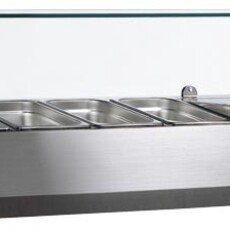 47-inch Countertop Refrigerated Topping Rail with Glass Guard Omcan 46679