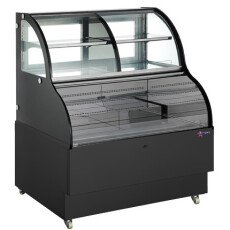 48" Black Dual Service Open Refrigerated Floor Deli Display Case 47277