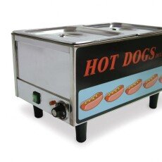 Stainless Steel Hotdog Steamer and Bun Warmer, 30 Buns and 50 Hotdogs Capacity – 120 V, 1.2 kW Omcan 17133
