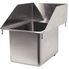 Omcan Stainless Steel Single Drop in Sink with 6″ Left-Back-Right Splash 10″ x 14″ x 10″ 39786