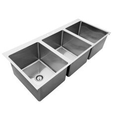 Omcan Stainless Steel Triple Drop in Sink with Flat Top 16″ x 20″ x 12″ 44604