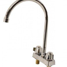 Deck Mount Faucet 4" on Center with 9″ Goose Neck Spout Faucet for Drop in Sinks 39788