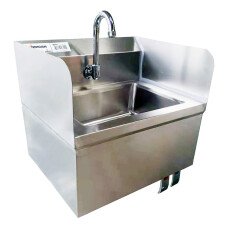 20" x 16" x 16"Fabricated Hand Sink with Knee Valve Assembly and Side Splashes 46512