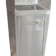 Omcan Stainless Steel Pedestal Sink with 2 Side Splashes, Foot Valve and Faucet 27180