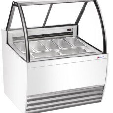 Omcan Gelato Display Showcase 41" (White Exterior) with 7 Pans 47571