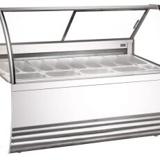 Omcan Gelato Display Showcase 69.5″ (White Exterior) with 13 Pans 47572